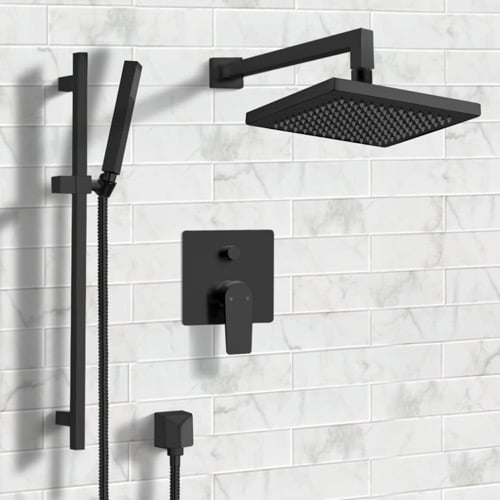 Matte Black Rain Shower System with Handheld, Rain Shower Head, Shower Faucet Set Matte Black Rain Shower System with Handheld, Rain Shower Head, Shower Faucet Set Remer SFR42